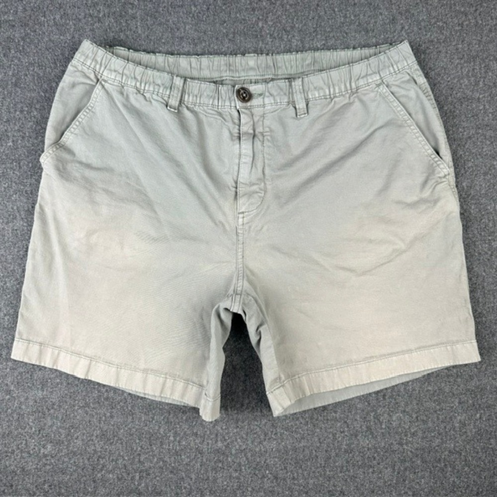 Chubbies Mens Khaki Tan Elastic Waist Casual Shorts 6 Inch Inseam Size XL